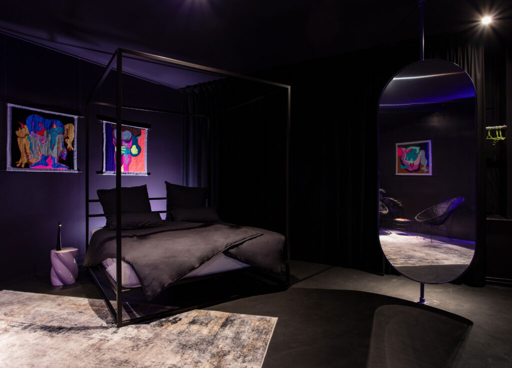 Sensual interior design at The Circle Berlin couples retreat with layered textures, lighting, and intimate atmosphere.